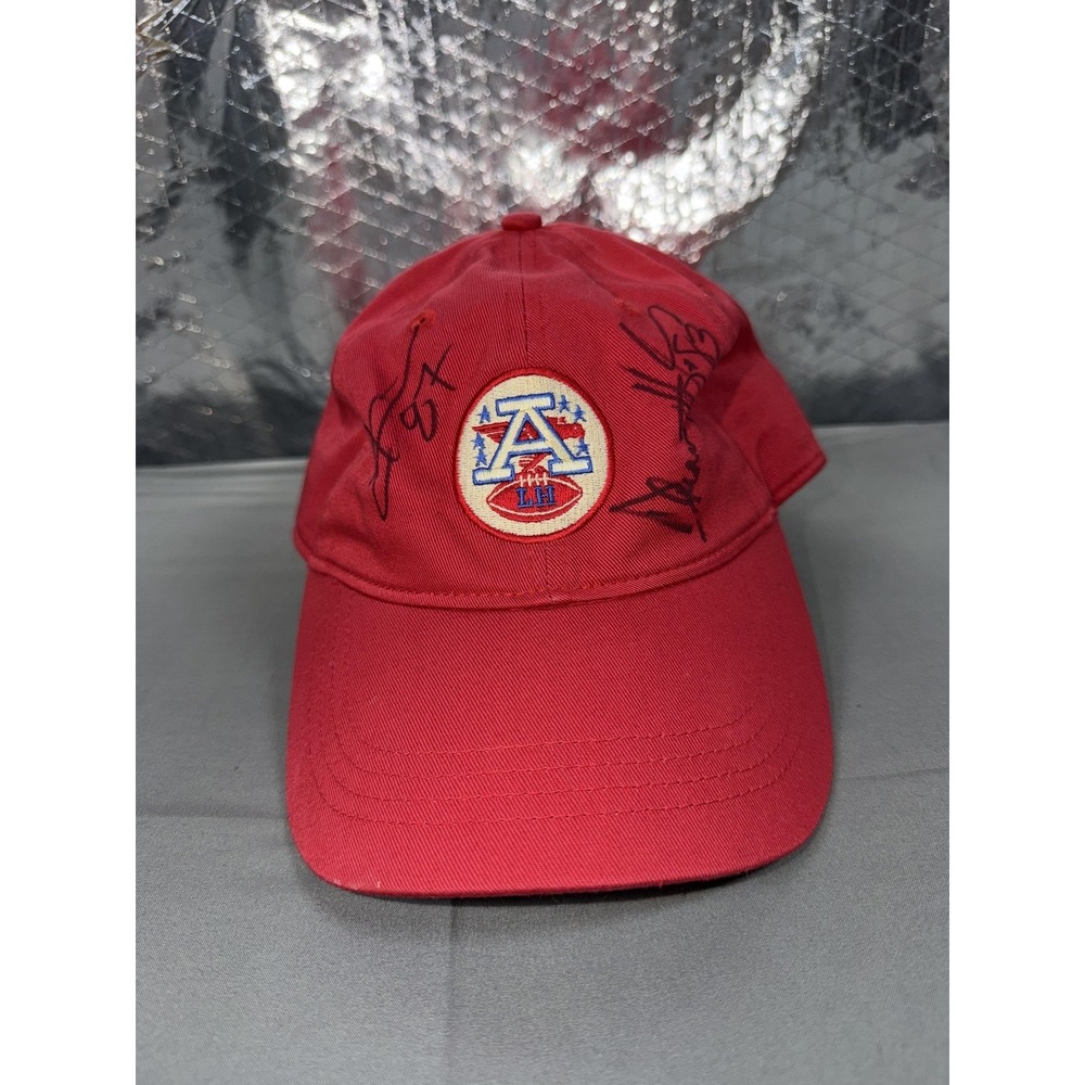 Kansas City Chiefs Hat Cap Strap Back One Size Red Autographed NFL Team Apparel